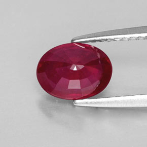 Rubí rojo natural de 1,82 ct, corte óvalo, VS-SI