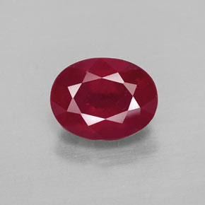 Rubí rojo natural de 2,11 ct, corte óvalo, VS-SI