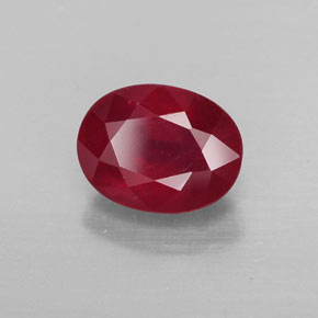 Rubí rojo natural de 2,11 ct, corte óvalo, VS-SI