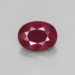 Rubí rojo natural de 1,83 ct, corte óvalo, VS-SI