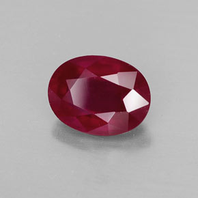Rubí rojo natural de 1,83 ct, corte óvalo, VS-SI