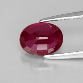 Rubí rojo natural de 1,83 ct, corte óvalo, VS-SI