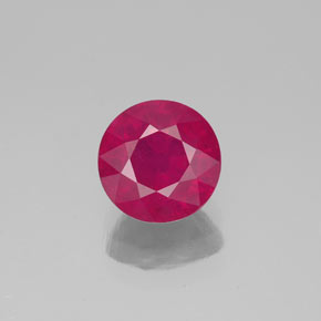 Rubí rojo natural de 1,88 ct, corte redondo, VS-SI