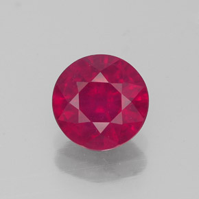Rubí rojo natural de 1,47 ct, corte redondo, VS-SI