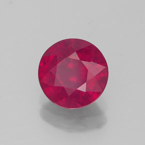 Rubí rojo natural de 1,47 ct, corte redondo, VS-SI
