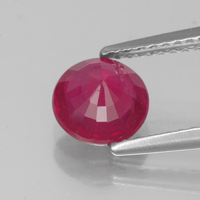 Rubí rojo natural de 1,47 ct, corte redondo, VS-SI