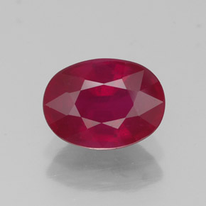 Rubí rojo natural de 1,86 ct, corte óvalo, VS-SI