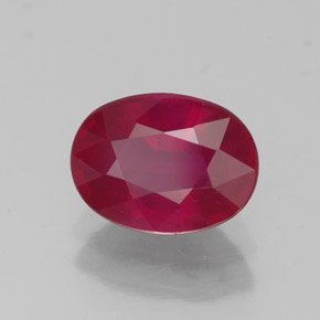 Rubí rojo natural de 1,86 ct, corte óvalo, VS-SI