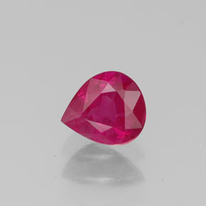 Rubí rojo natural de 0,50 ct, en forma de pera, VS-SI