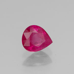 Rubí rojo natural de 0,50 ct, en forma de pera, VS-SI