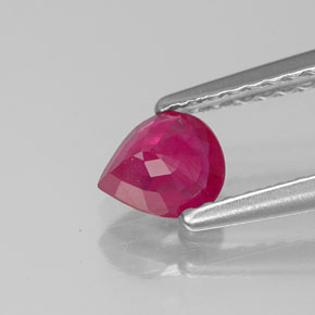 Rubí rojo natural de 0,50 ct, en forma de pera, VS-SI