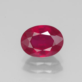 Rubí rojo natural de 1,64 ct, corte óvalo, SI