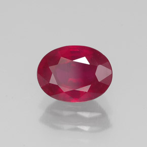 Rubí rojo natural de 1,64 ct, corte óvalo, SI