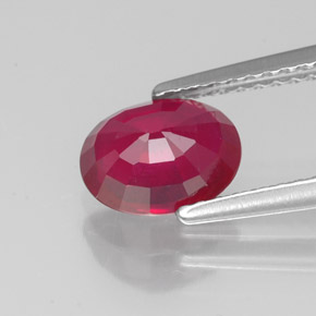 Rubí rojo natural de 1,64 ct, corte óvalo, SI