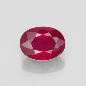 Rubí rojo natural de 1,64 ct, corte óvalo, SI