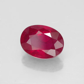 Rubí rojo natural de 1,64 ct, corte óvalo, SI