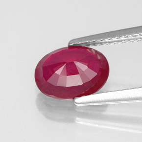 Rubí rojo natural de 1,64 ct, corte óvalo, SI