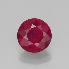 Rubí rojo natural de 1,51 ct, corte redondo, VS-SI