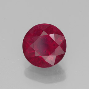 Rubí rojo natural de 1,51 ct, corte redondo, VS-SI