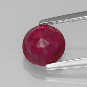 Rubí rojo natural de 1,51 ct, corte redondo, VS-SI