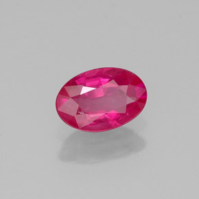 Rubí rojo natural de 0,32 ct, corte óvalo, VS-SI