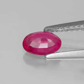 Rubí rojo natural de 0,32 ct, corte óvalo, VS-SI