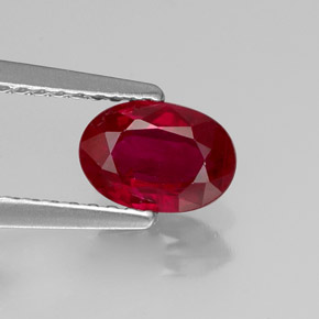 Rubí rojo natural de 1,01 ct, corte óvalo, VS-SI