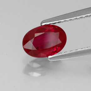 Rubí rojo natural de 1,01 ct, corte óvalo, VS-SI