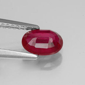 Rubí rojo natural de 1,01 ct, corte óvalo, VS-SI