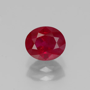 Rubí rojo natural de 1,07 ct, corte óvalo, SI