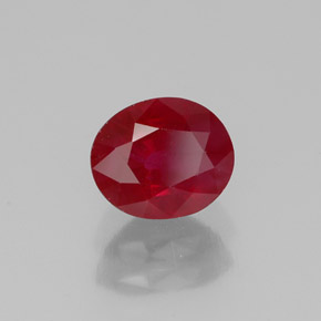 Rubí rojo natural de 1,07 ct, corte óvalo, SI