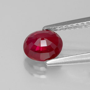 Rubí rojo natural de 1,07 ct, corte óvalo, SI