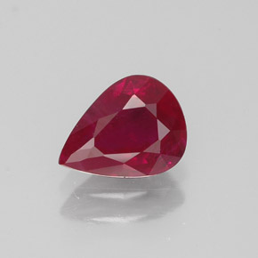 Rubí rojo natural de 1,07 ct, en forma de pera, VS-SI