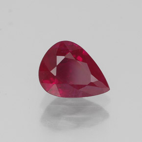 Rubí rojo natural de 1,07 ct, en forma de pera, VS-SI