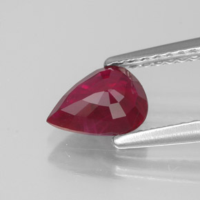 Rubí rojo natural de 1,07 ct, en forma de pera, VS-SI