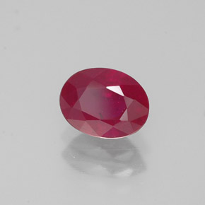 Rubí rojo natural de 1,12 ct, corte óvalo, VS-SI