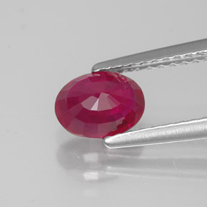 Rubí rojo natural de 1,12 ct, corte óvalo, VS-SI