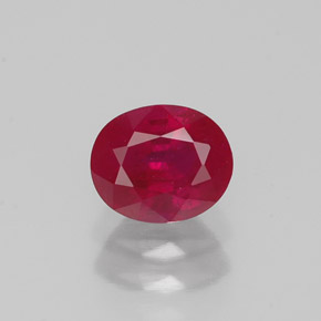 Rubí rojo natural de 1,09 ct, corte óvalo, SI