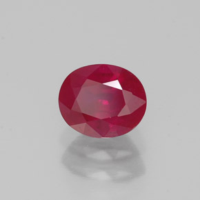Rubí rojo natural de 1,09 ct, corte óvalo, SI