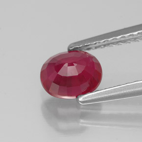 Rubí rojo natural de 1,09 ct, corte óvalo, SI