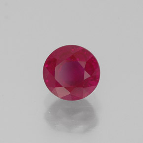 Rubí rojo natural de 1,08 ct, corte redondo, VS-SI