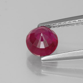 Rubí rojo natural de 1,08 ct, corte redondo, VS-SI