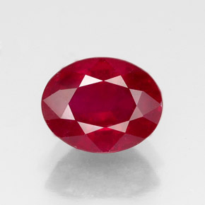 Rubí rojo natural de 2,49 ct, corte óvalo, VS-SI