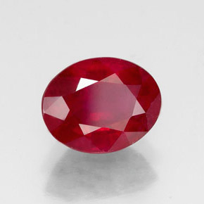 Rubí rojo natural de 2,49 ct, corte óvalo, VS-SI