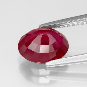 Rubí rojo natural de 2,49 ct, corte óvalo, VS-SI