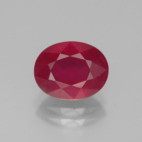 Rubí rojo natural de 2,81 ct, corte óvalo, VS-SI