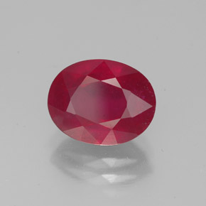 Rubí rojo natural de 2,81 ct, corte óvalo, VS-SI