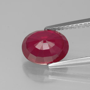 Rubí rojo natural de 2,81 ct, corte óvalo, VS-SI