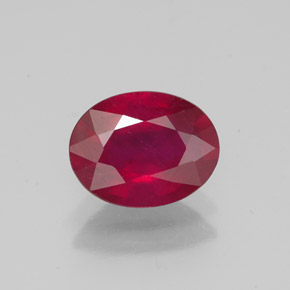 Rubí rojo natural de 1,93 ct, corte óvalo, VS-SI