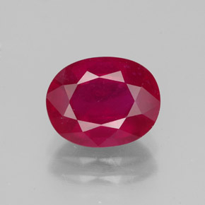 Rubí rojo natural de 2,72 ct, corte óvalo, VS-SI